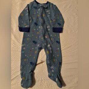 Kidgets Light Blue Space Rocket Print Footed One-Piece